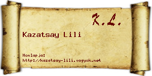 Kazatsay Lili névjegykártya